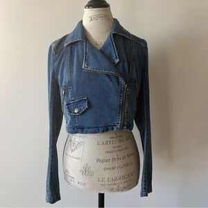 Free People Cropped Denim Jacket